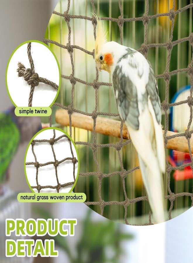HOKABLE Parrot Climbing Net Jungle Fever Rope Small Animals Toys for Parakeets Lovebirds Finch Budgerigars Conure Cockatiel (M 16" x 16") - Image 4
